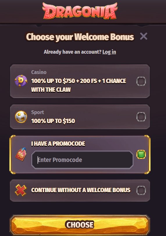 Dragonia casino promo code à France